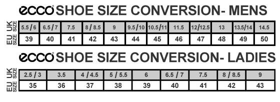 Ecco Shoes Womens Size Chart